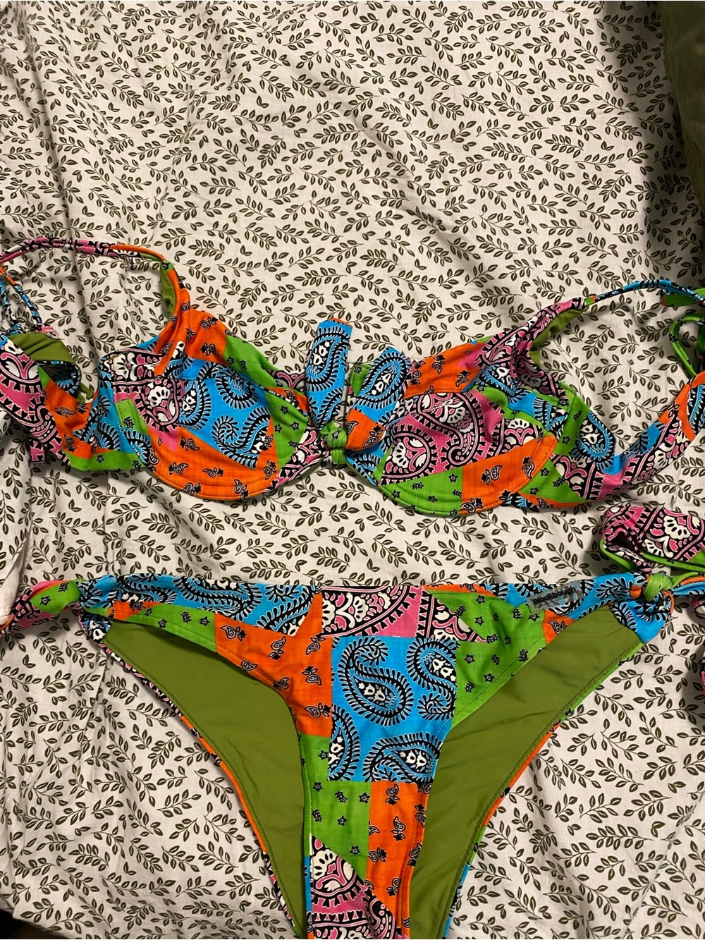 Blackbough Multicolor Paisley Bikini - Orange, Blue, Green, Pink